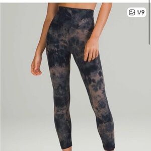 Lululemon Align Tie-Dye High-Waist Leggings - Black & magenta Size 12